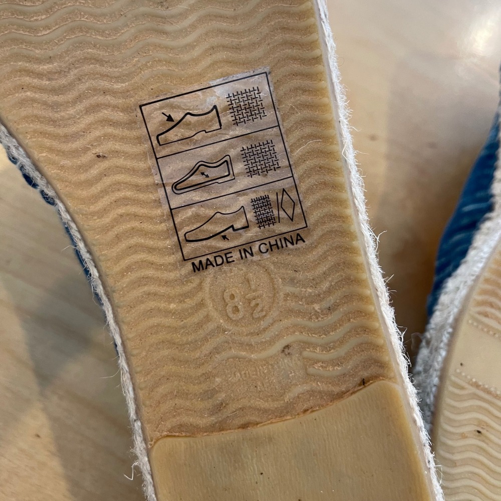 Soludos Espadrille Slip On Shoes Women's Size 8.5 Blue & White Canvas Casual - Picture 6 of 7